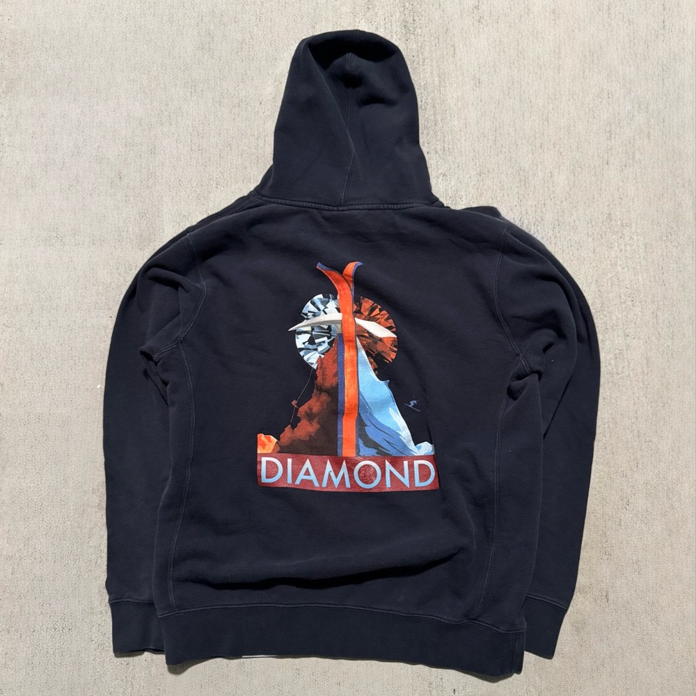Diamond Supply Co. Black Canguru Peak Pull Over Hoodie Mens Size Medium